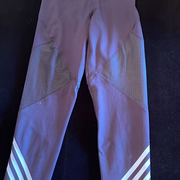 Adidas dark blue running tights with stripe design - Picture 5 of 8